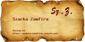Szarka Zamfira névjegykártya
